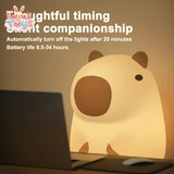 Baby Silicone Capybara Night Light - USB Rechargeable, Touch Control, Timer Function LKCOMO No977 Store