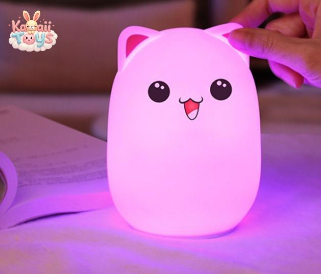 Cartoon silicone lamp clapping lamp colorful night lamp Pink Kawaii Toys