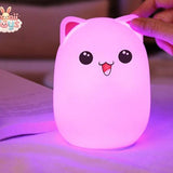 Cartoon silicone lamp clapping lamp colorful night lamp Pink Kawaii Toys