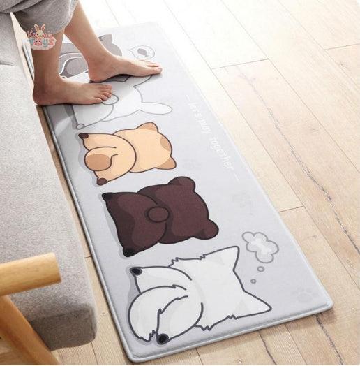 Printed Kitten Mat Antiskid Mat Carpet 3pcs Kawaii Toys