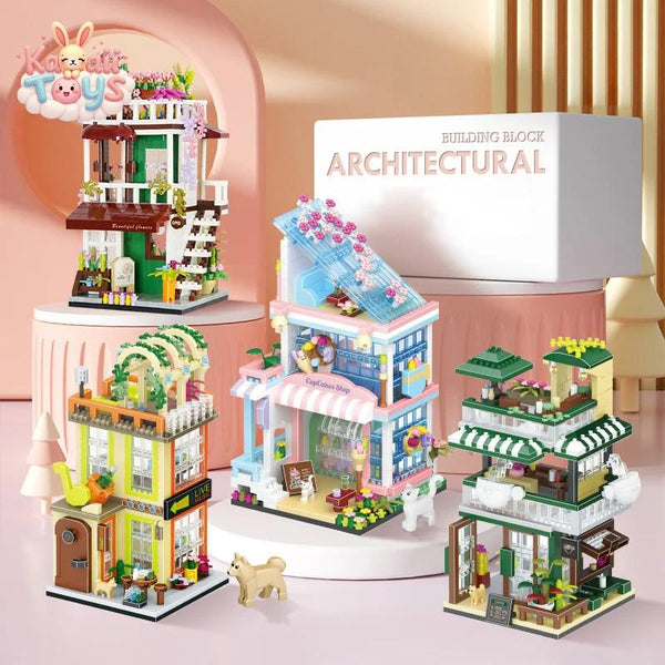 City Streetscape Building Blocks – Café, Music Bar & Florist