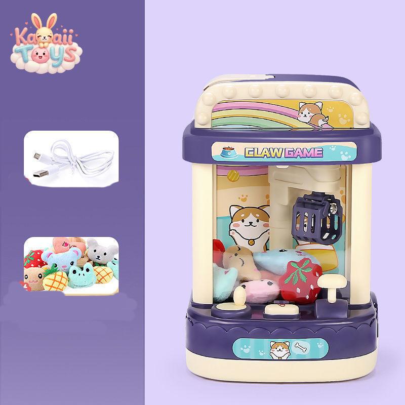 Cartoon Music Puzzle Children's Family Mini Claw Machine Purple USB Kawaii Toys