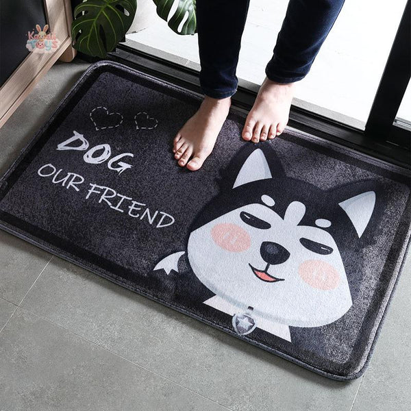 Cartoon Floor Mat Household Door Mat Bedroom Door Foot Mat Husky Kawaii Toys