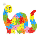 10 26-Letter Animal Puzzle Cartoon Children's Jigsaw Puzzle Wooden Toys Dinosaur Kawaii Toys