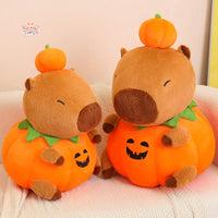 Pumpkin Capybara Stuffed Plush Pillow Kawaii Toys