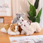 Cat Pillow Plush Toys Realistic Animal Puppet Cat Pomeranian Pet Kawaii Toys