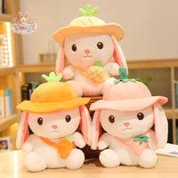 Lovely Plush Fruit Rabbit With Hat Dolls Cartoon Rabbit Pillow Kawaii Toys