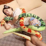 Giant Cartoon Snake Plush Toy – Soft and Huggable Python Plushie Kawaii Toys