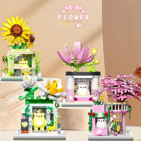 Idea City Street View Flower Shop Brick Toy