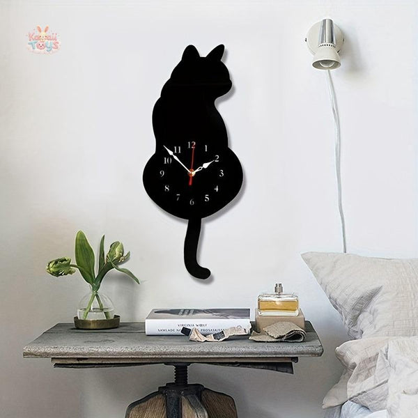 Whimsical Black Cat Pendulum Wall Clock – A Playful Touch to Your Home! Kawaii Toys