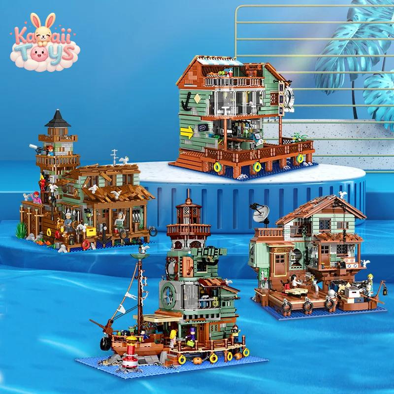 Fisherman Wharf Mini Block Set – Cabin, Restaurant & Figures