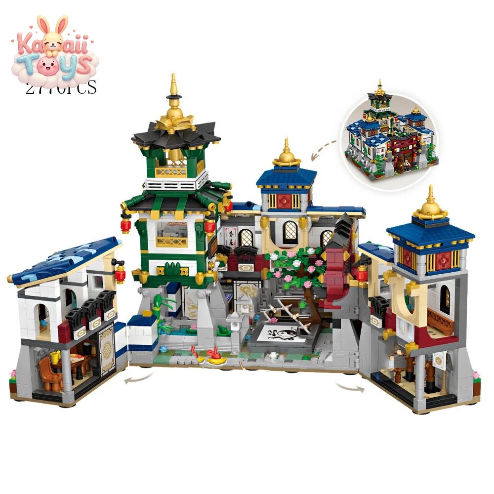 Creavie Street View Architecture Mini Block China Jingwu Hall Building Brick Martial Arts Centre Figures Toys Assemble Model