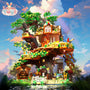 Creative Mini Block Treehouse City Streetscape Set