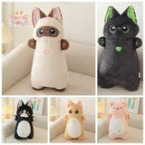 Kawaii Animal Long Standing Doll Stuffed Fluffy Siamese Cat Plush Blue Orange Cats Kawaii Toys