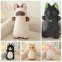 Kawaii Animal Long Standing Doll Stuffed Fluffy Siamese Cat Plush Blue Orange Cats Kawaii Toys