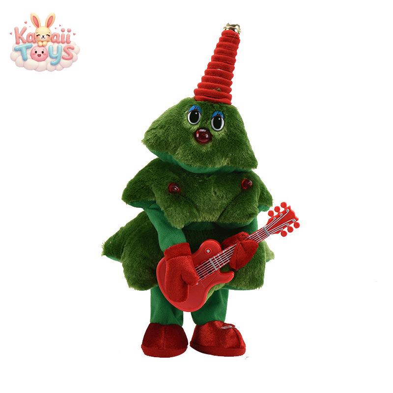 Plush Electric Dancing Singing Toy Guitar Christmas Tree 40cm Kawaii Toys