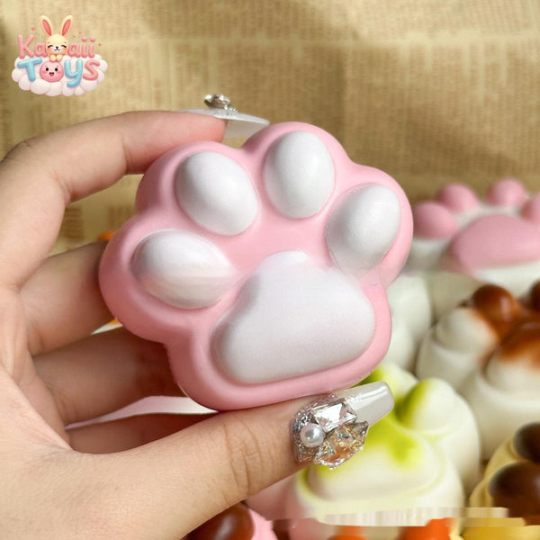 Soft And Adorable Cat's Paw Squeezing Toy – Slow Rebound Cat Paw Squishy White Pink Kawaii Toys