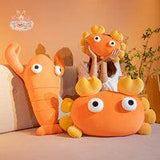 Cartoon Big Eyes Crab & Lobster Plush Toys Underwater Animal Cute Plushie Kawaii Toys