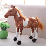 Plush Lifelike Horse Toy Styles Stuffed Animal Horseplay whhit brown Kawaii Toys