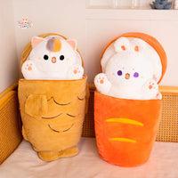 Cute Animal Sleeping Bag Plush – Cat & Rabbit Plush Toy Kawaii Toys