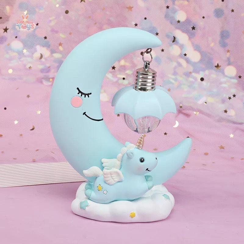 3D Moon Night Light – A Dreamy Resin Craft for Your Home Blue Kawaii Toys