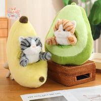 Fluffy Fruit and Veggie Cat Plush – The Purr-fect Blend of Cuteness! Kawaii Toys