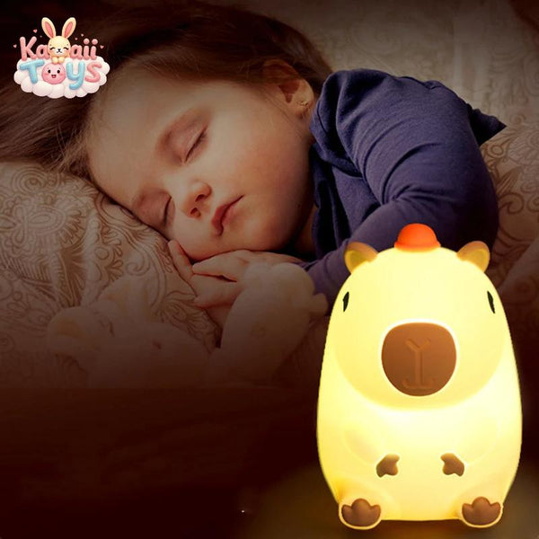 Baby Silicone Capybara Night Light - USB Rechargeable, Touch Control, Timer Function LKCOMO No977 Store