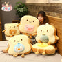 Adorable Toast Sliced Bread Pillow with Cute Expressions