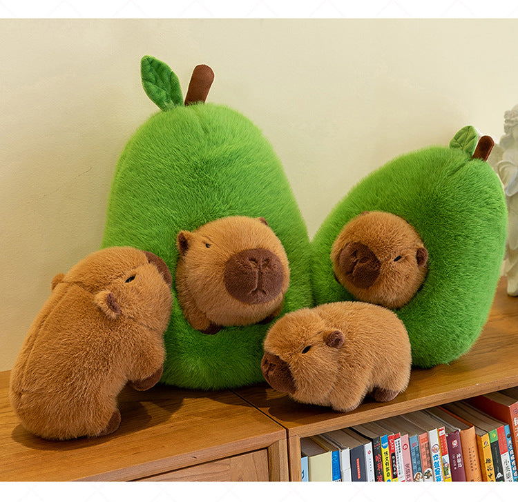 Plush Toy Avocado Capybara Pillow