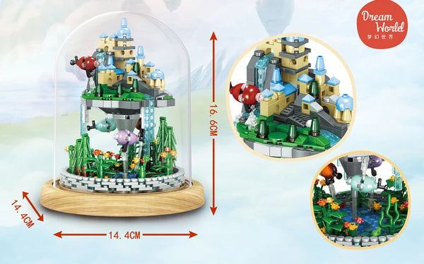 Idea Mini Block Floating Island Castle And Flying Ship