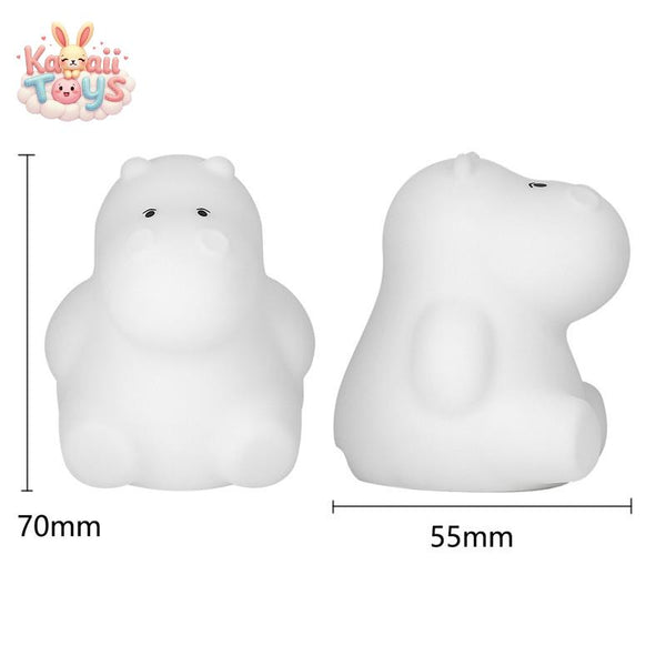 Soft Silicone Night Light – The Mini Lamp That Brings a Warm Glow Hippopotamus Kawaii Toys