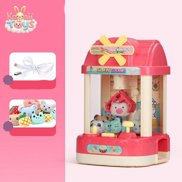 Cartoon Music Puzzle Children's Family Mini Claw Machine Pink windmill color box USB Kawaii Toys