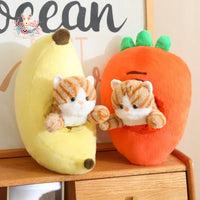 Fluffy Fruit and Veggie Cat Plush – The Purr-fect Blend of Cuteness! Kawaii Toys