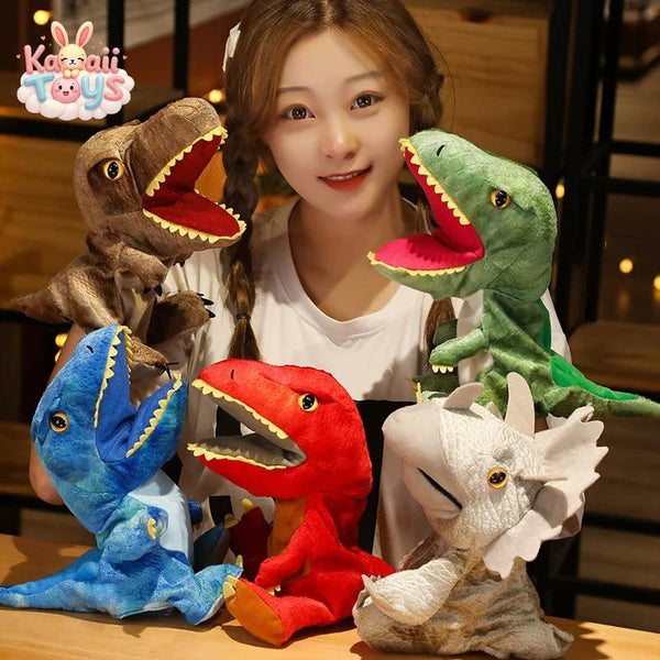 Cute Plush Simulation Dinosaur Puppets Stuffed Plush Toys Dragon Hand Puppet Kawaii Toys