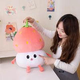 Mushroom Headgear Strawberry Plush Toy – A Sweet Cuddly Delight! Kawaii Toys