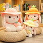 Lovely Plush Fruit Rabbit With Hat Dolls Cartoon Rabbit Pillow Kawaii Toys