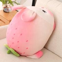 Lovely Pink Strawberry Rabbit Plush Toy Soft Cartoon Bunny Animal Kawaii Toys