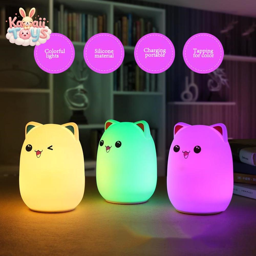 Cartoon silicone lamp clapping lamp colorful night lamp Kawaii Toys