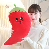 Simulation Big Eyes Garlic Chili Eggplant Plush Pillow chili 55CM Kawaii Toys