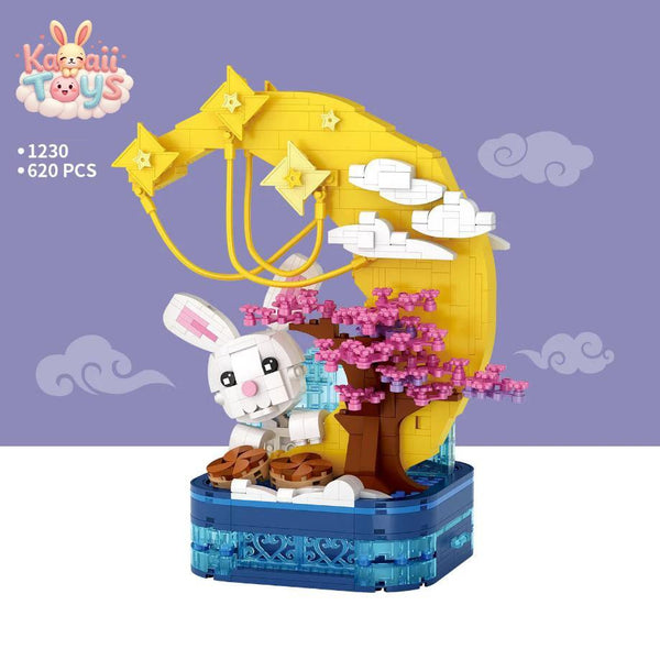 Moon Rabbit Mini Block Pen Container Toy