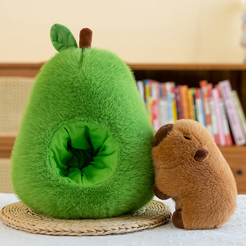 Plush Toy Avocado Capybara Pillow