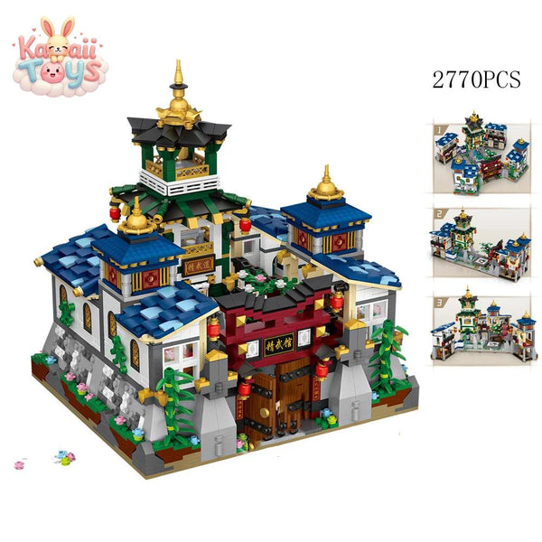 Creavie Street View Architecture Mini Block China Jingwu Hall Building Brick Martial Arts Centre Figures Toys Assemble Model