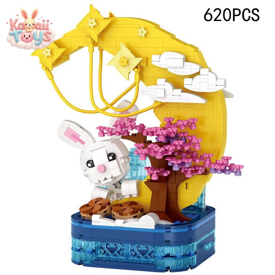 Moon Rabbit Mini Block Pen Container Toy