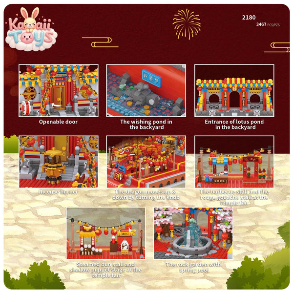 Chinese New Year City Street View Mini Block Toy