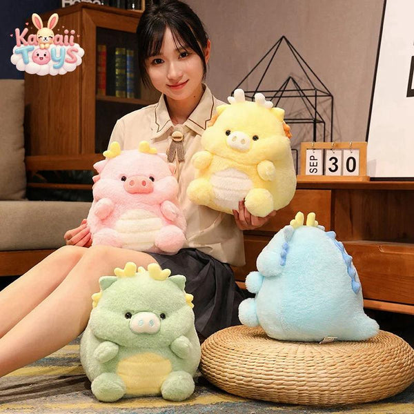 New Kawaii Pig & Dinosaur Plush Toy Stuffed Soft Animal Doll Throw Pillow Cushion Funny Birthday Xmas Gift for Friends Doraemo n Store