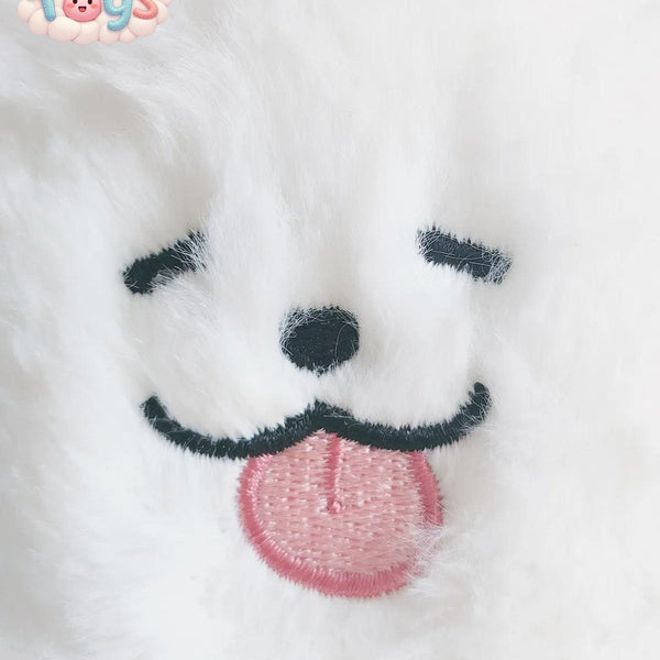 White Samoyed Puppy Plush Pillow for Home Gifts