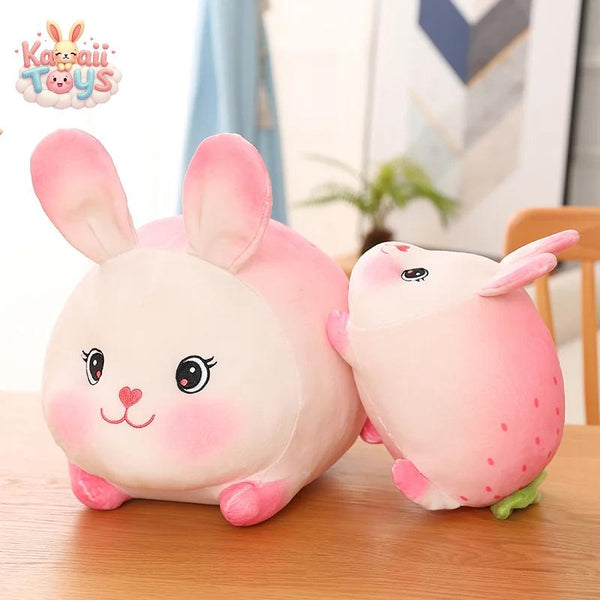 Adorable Pink Strawberry Rabbit Plush-Toys Soft Bunny Doll