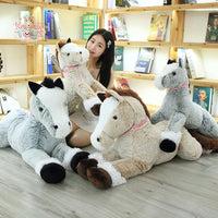 Big Size Cute Lying Horse Plush Toys Stuffed Cartoon Animal Horse Kawaii Toys