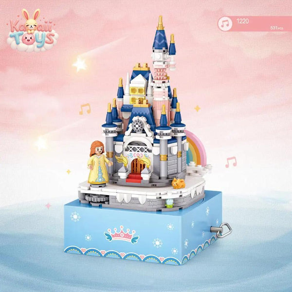 Fairy Tale Princess Castle Mini Block Music Box – Build Your Own Magical Kingdom!