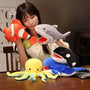 Crocodile Shark Killer Whale Plush Hand Puppets Fish Penguin Octopus Kawaii Toys